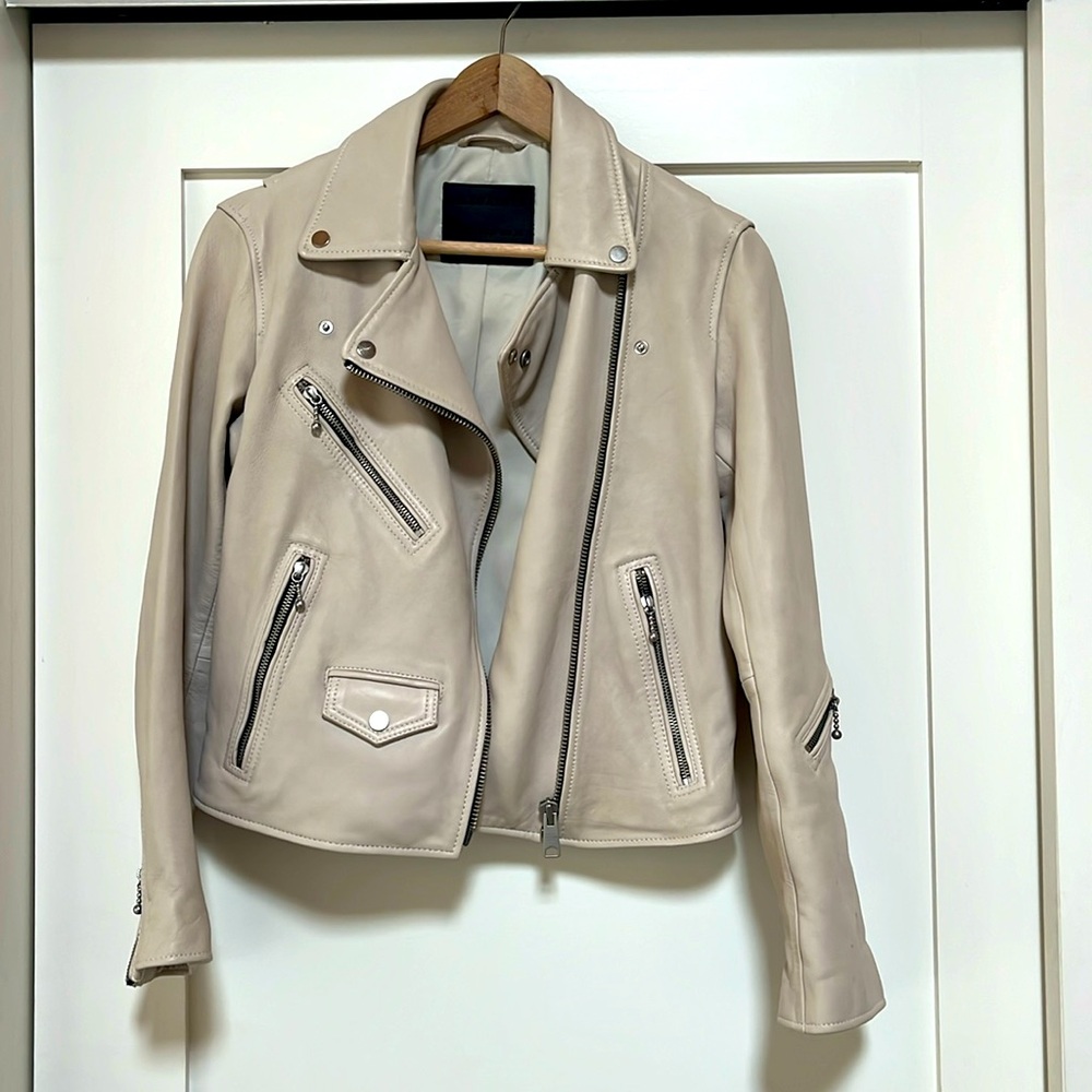 All Saints leather motorcycle jacket. Size US6